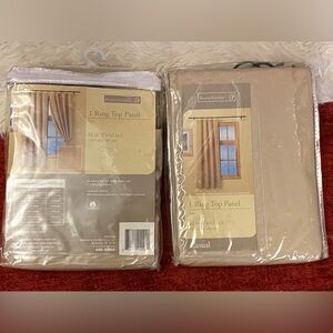 Home Trends Beige Ring Top Curtains